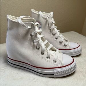 Converse Chuck Taylor all star classic wedge platform sneakers in white